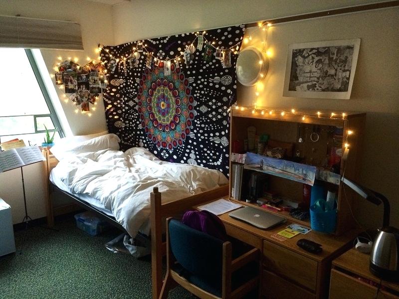 Hang mandala tapestries on the wall.