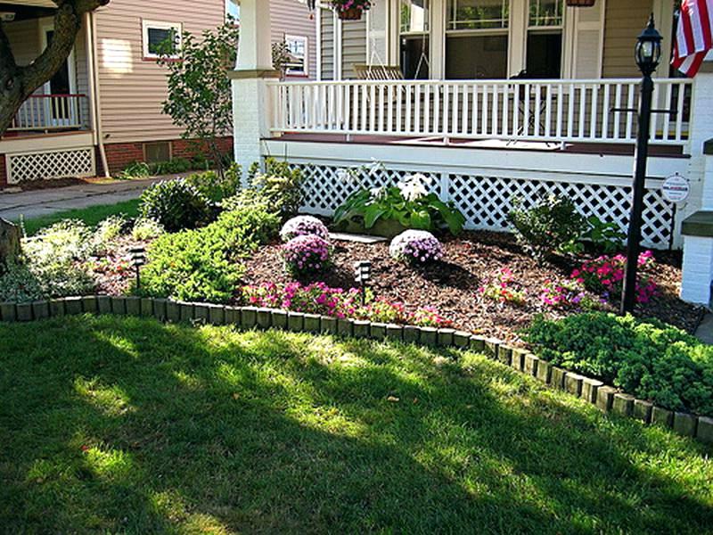 Plant some plants in front of the house.