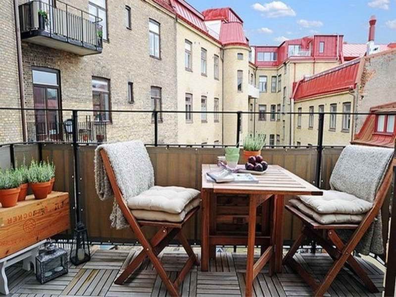 two chairs is perfect for narrow balcony.