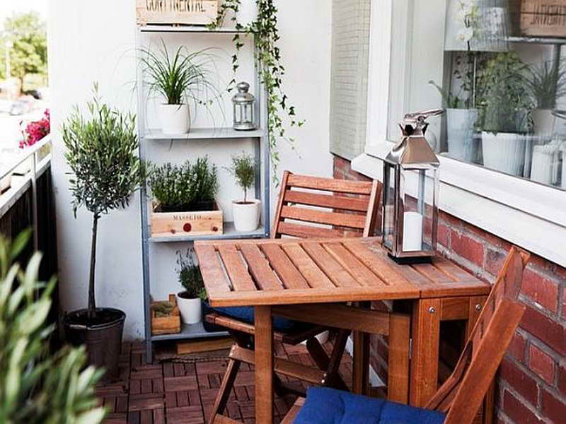 wooden chair is perfect for balcony.