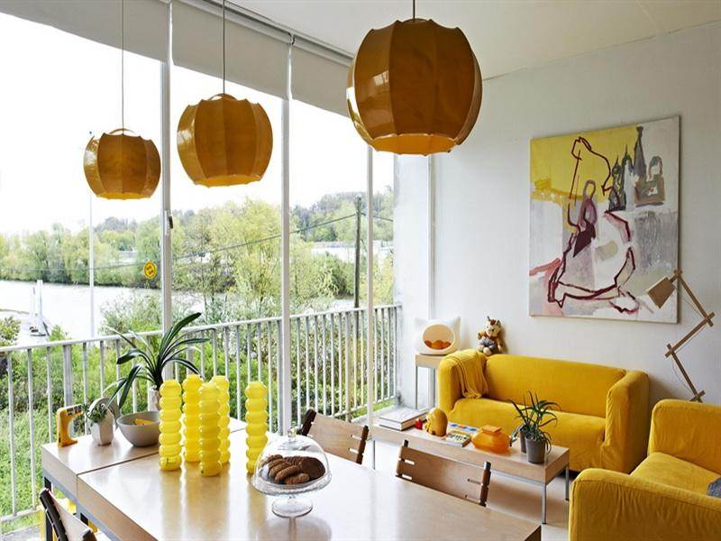 placing a pendant lamps in a line is a good way.