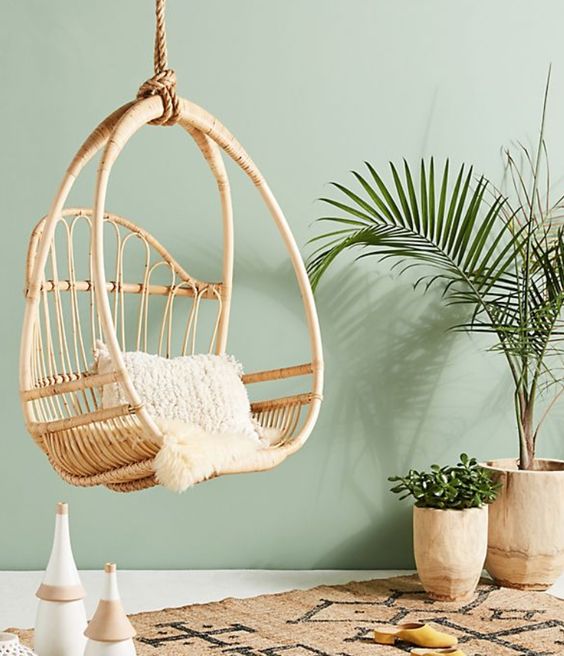 rattan swing chair