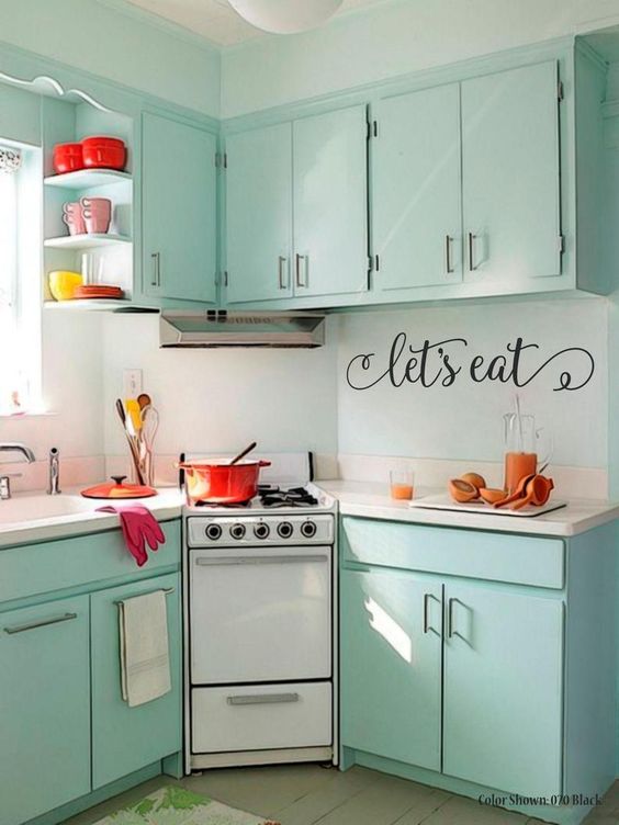 beautiful mint kitchen