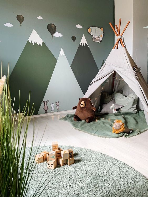 green kid bedroom