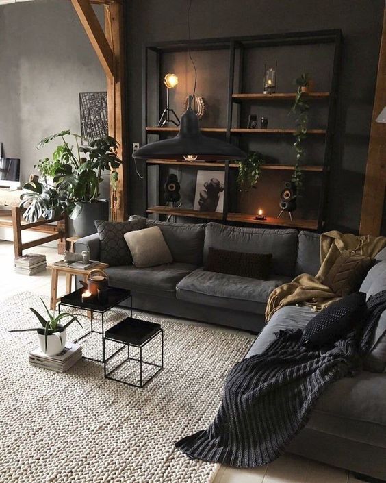 industrial small living room