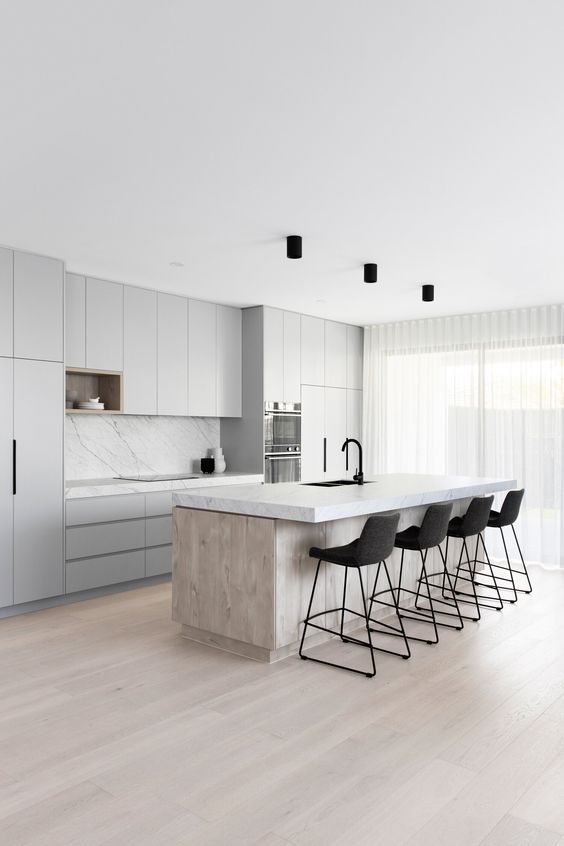 bright elegant minimalist kitchen
