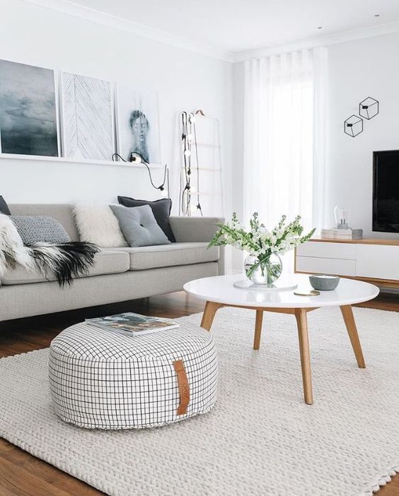 scandinavian monochrome living room