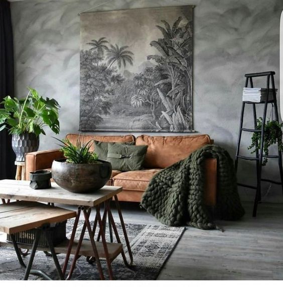 minimalist industrial living room