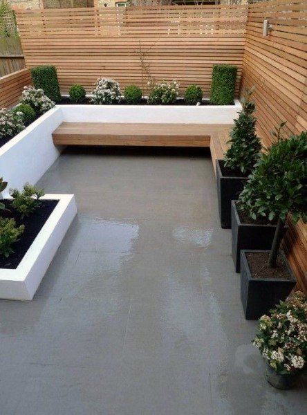 built-in flower beds