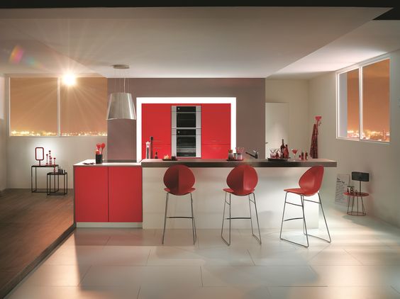 red kitchen