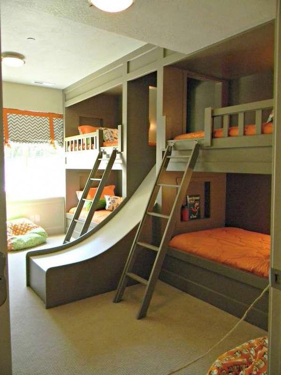 kid bunk bed with slide